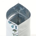 [SAMPLE] 120mm x 180mm White with Green/Blue Flower Matt 3 Side Seal Bags