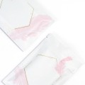 [SAMPLE] 120mm x 180mm White with Pink Feather Matt 3 Side Seal Bags