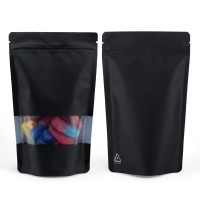 750g Recyclable Window Black Matt Stand Up Pouch/Bag with Zip Lock 210x310mm (100 per pack)