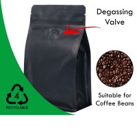 Recyclable Valve Flat Bottom Black Matt