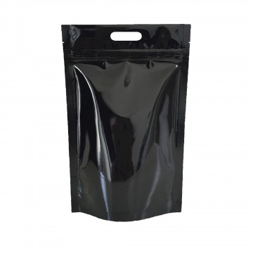 [Sample] 5kg Black Shiny With Handle Stand Up Pouch/Bag with Zip Lock [SP8]