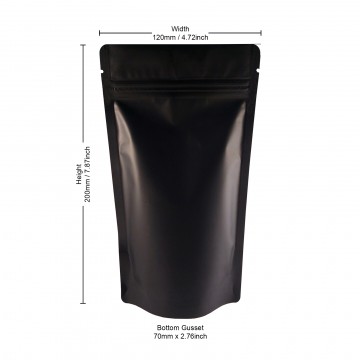 100g Black Matt Stand Up Pouch/Bag with Zip Lock [SP9] (100 per pack)