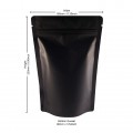 250g Black Matt Stand Up Pouch/Bag with Zip Lock [SP4] (100 per pack)