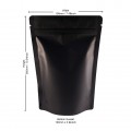 500g Black Matt Stand Up Pouch/Bag with Zip Lock [SP5] (100 per pack)