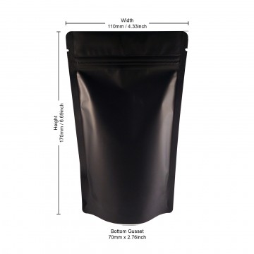 70g Black Matt Stand Up Pouch/Bag with Zip Lock [SP2] (100 per pack)