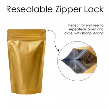 [Sample] 150g Gold Matt Stand Up Pouch/Bag with Zip Lock [SP3]