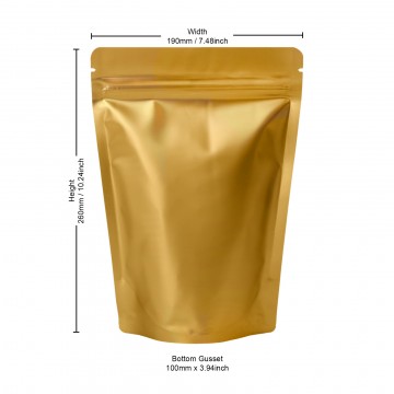 500g Gold Matt Stand Up Pouch/Bag with Zip Lock [SP5] (100 per pack)