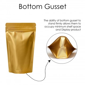 [Sample] 500g Gold Matt Stand Up Pouch/Bag with Zip Lock [SP5]