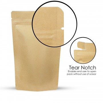 1kg Kraft Paper Stand Up Pouch/Bag with Zip Lock [SP6] (100 per pack)