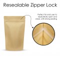 1kg Kraft Paper Stand Up Pouch/Bag with Zip Lock [SP6] (100 per pack)