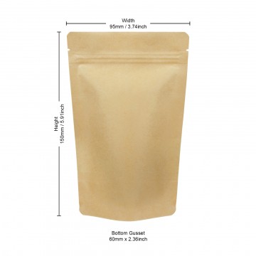 50g Kraft Paper Stand Up Pouch/Bag with Zip Lock [WP1] (100 per pack)