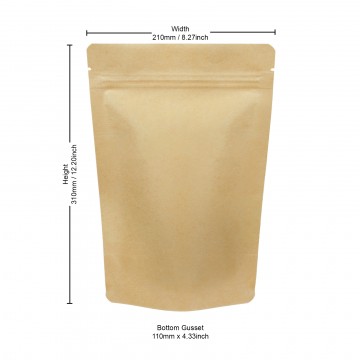 [Sample] 750g Kraft Paper Stand Up Pouch/Bag with Zip Lock [SP11]