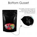 [SAMPLE] 140x200mm Oval Window Black Shiny Stand Up Pouch/Bag With Zip Lock (100 per pack)