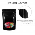[SAMPLE] 160x240mm Oval Window Black Shiny Stand Up Pouch/Bag With Zip Lock (100 per pack)