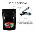 [SAMPLE] 180x260mm Oval Window Black Shiny Stand Up Pouch/Bag With Zip Lock (100 per pack)