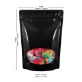 [SAMPLE] 180x260mm Oval Window Black Shiny Stand Up Pouch/Bag With Zip Lock (100 per pack)