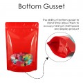 [SAMPLE] 110x160mm Oval Window Red Shiny Stand Up Pouch/Bag With Zip Lock (100 per pack)