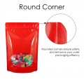 [SAMPLE] 160x240mm Oval Window Red Shiny Stand Up Pouch/Bag With Zip Lock (100 per pack)