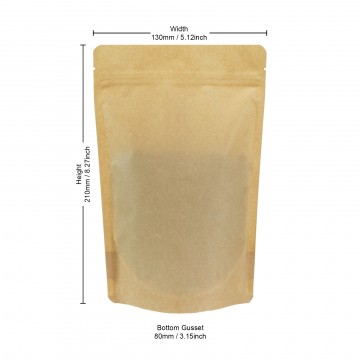 150g  Recyclable Brown Matt Stand Up Pouch/Bag with Zip Lock [SP3] (100 per pack)