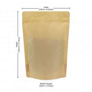 1Kg Recyclable Brown Matt Stand Up Pouch/Bag with Zip Lock [SP6] (100 per pack)