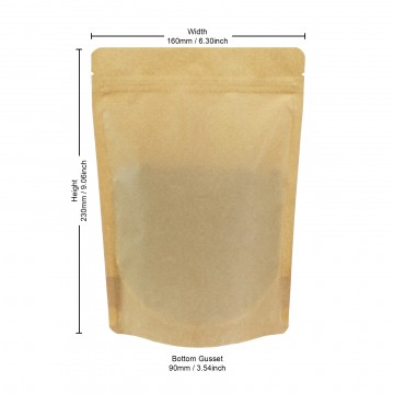 250g  Recyclable Brown Matt Stand Up Pouch/Bag with Zip Lock [SP4] (100 per pack)