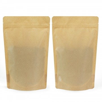 250g  Recyclable Brown Matt Stand Up Pouch/Bag with Zip Lock [SP4] (100 per pack)