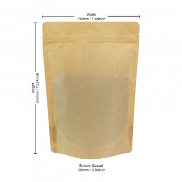 500g  Recyclable Brown Matt Stand Up Pouch/Bag with Zip Lock [SP5] (100 per pack)