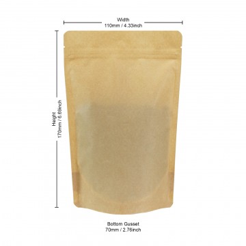 70g  Recyclable Brown Matt Stand Up Pouch/Bag with Zip Lock [SP2] (100 per pack)