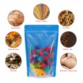 250g  Recyclable Clear/Blue Shiny Stand Up Pouch/Bag with Zip Lock [SP4] (100 per pack)