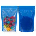 250g  Recyclable Clear/Blue Shiny Stand Up Pouch/Bag with Zip Lock [SP4] (100 per pack)