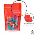 250g  Recyclable Clear/Red Shiny Stand Up Pouch/Bag with Zip Lock [SP4] (100 per pack)