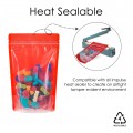 250g  Recyclable Clear/Red Shiny Stand Up Pouch/Bag with Zip Lock [SP4] (100 per pack)