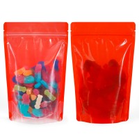 250g  Recyclable Clear/Red Shiny Stand Up Pouch/Bag with Zip Lock [SP4] (100 per pack)