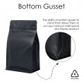 1kg Recyclable Black Matt Flat Bottom Bag with Zip Lock [FB6]