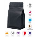 1kg Recyclable Black Matt Flat Bottom Bag with Zip Lock [FB6]