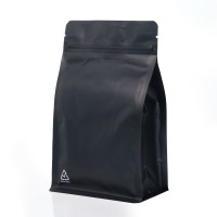 250g Recyclable Black Matt Flat Bottom Bag with Zip Lock [FB4] (100 per pack)