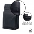 500g Recyclable Black Matt Flat Bottom Bag with Zip Lock [FB5] (100 per pack)