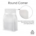 250g Recyclable White Matt Flat Bottom Bag with Zip Lock [FB4] (100 per pack)