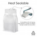 250g Recyclable White Matt Flat Bottom Bag with Zip Lock [FB4] (100 per pack)