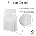 250g Recyclable White Matt Flat Bottom Bag with Zip Lock [FB4] (100 per pack)