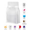 250g Recyclable White Matt Flat Bottom Bag with Zip Lock [FB4] (100 per pack)