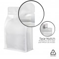 500g Recyclable White Matt Flat Bottom Bag with Zip Lock [FB5] (100 per pack)