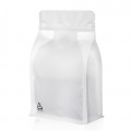 500g Recyclable White Matt Flat Bottom Bag with Zip Lock [FB5] (100 per pack)