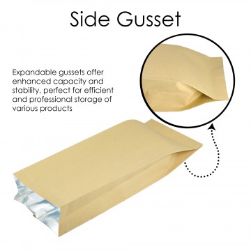 [SAMPLE] 1kg 135x410mm Kraft Paper Side Gusset Pouch/Bag (100 per pack)