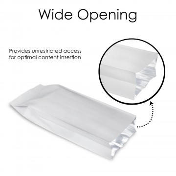 [SAMPLE] 500g 100x340mm White Matt Side Gusset Pouch/Bag (100 per pack)