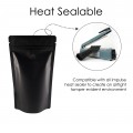 1kg Black Matt With Valve Stand Up Pouch/Bag with Zip Lock [SP6] (100 per pack)
