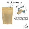 150g  Recyclable Brown Matt with Valve Stand Up Pouch/Bag with Zip Lock [SP3] (100 per pack)