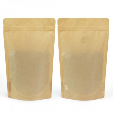 500g  Recyclable Brown Matt with Valve Stand Up Pouch/Bag with Zip Lock [SP5] (100 per pack)