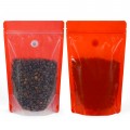 250g Recyclable Clear / Red Shiny With Valve Stand Up Pouch/Bag With Zip Lock [SP4] (100 per pack)