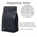 500g Recyclable Valve Black Matt Flat Bottom Bag with Zip Lock [FB5] (100 per pack)